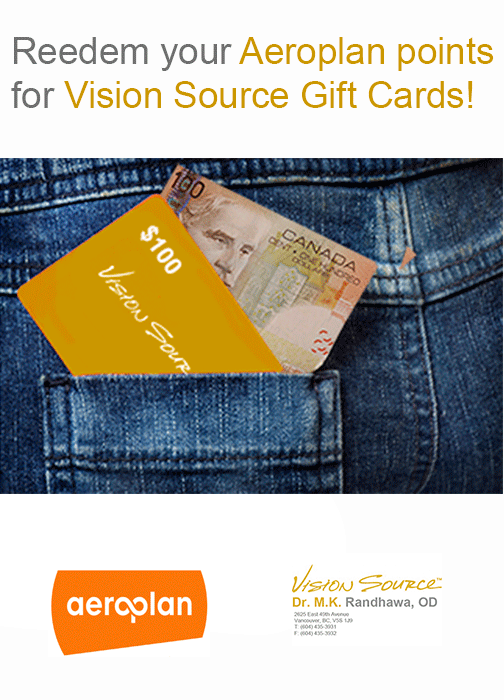 Aeroplan Dr. M.K. Randhawa, optometrist Vision Source